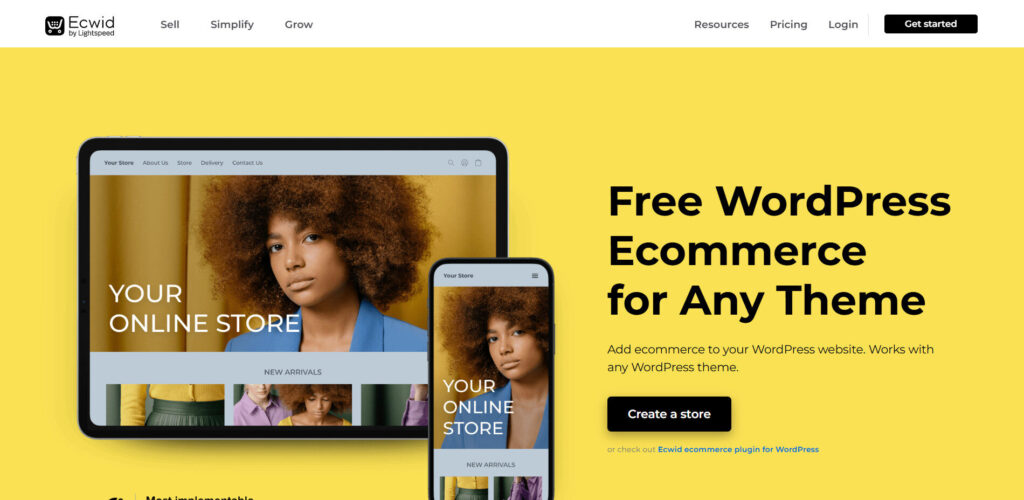Ecwid Ecommerce Shopping Cart for wordpress